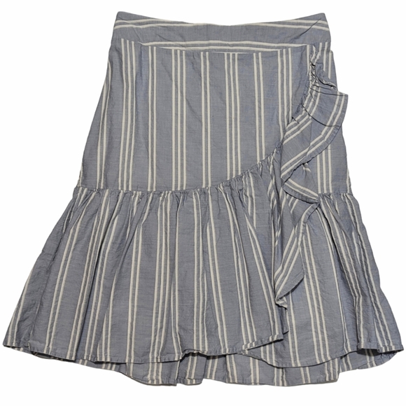 A New Day Women's Medium Blue/White Stripe Layered & Ruffled A-Line Mini Skirt - Picture 1 of 9